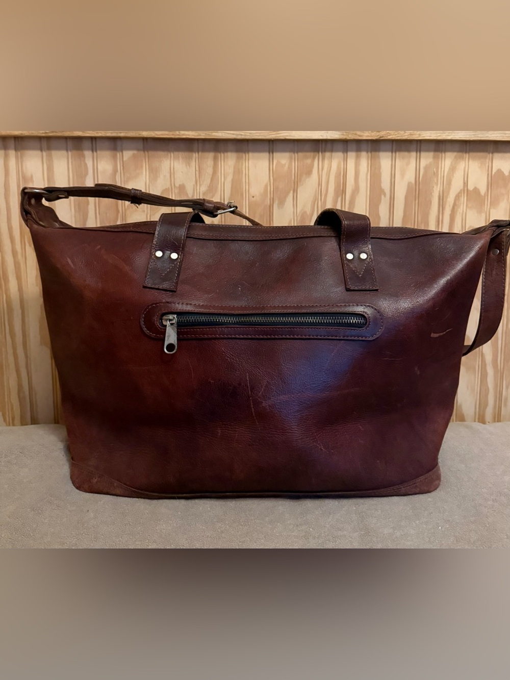 Nena & Co x Rocky Barnes Aztec Print Brown Leather Weekender Bag - Picture 2 of 14